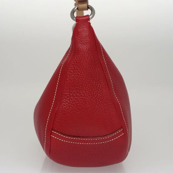 Prada Triangle Logo Red Leather Shoulder Bag (Pre-Owned) - Picture 3 of 16